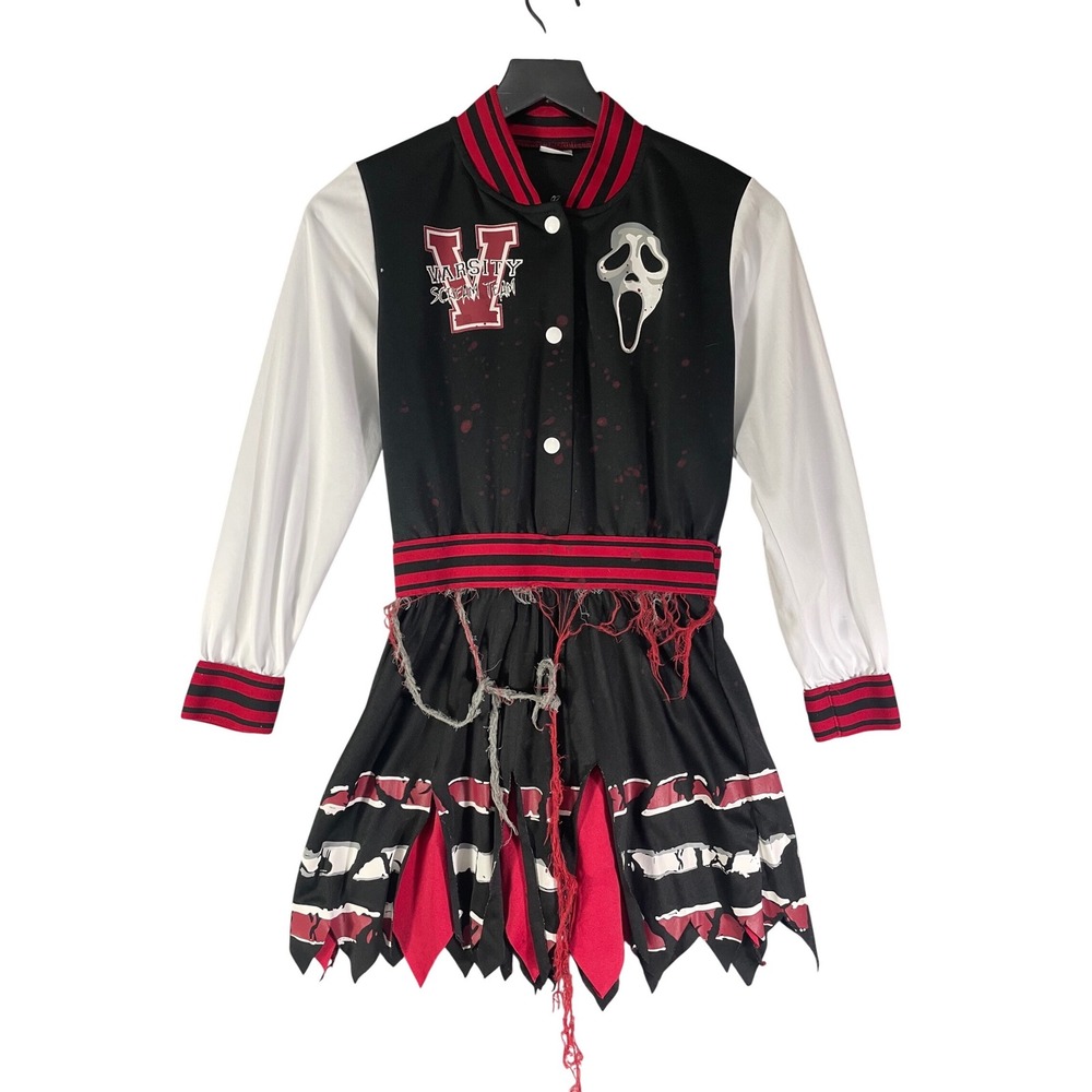 Ghost Face Cheerleader Costume Spirit Varsity Dress Halloween Horror Scream